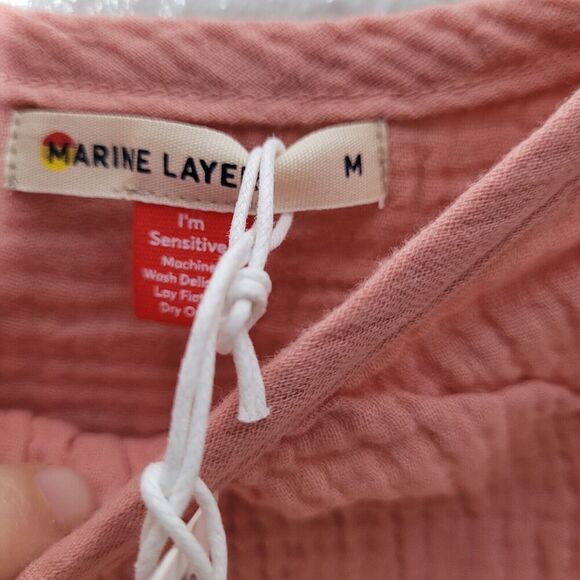 NWT Marine Layer Cotton Crepe Jude Flutter Sleeve Tank Size Medium Rosette pink - Picture 4 of 9